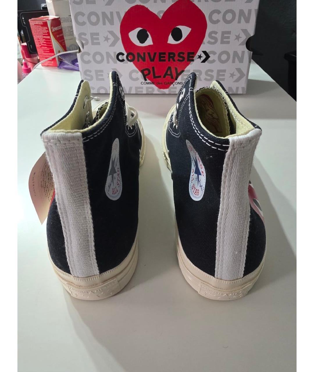 CONVERSE Черные текстильные высокие кроссовки / кеды, фото 4