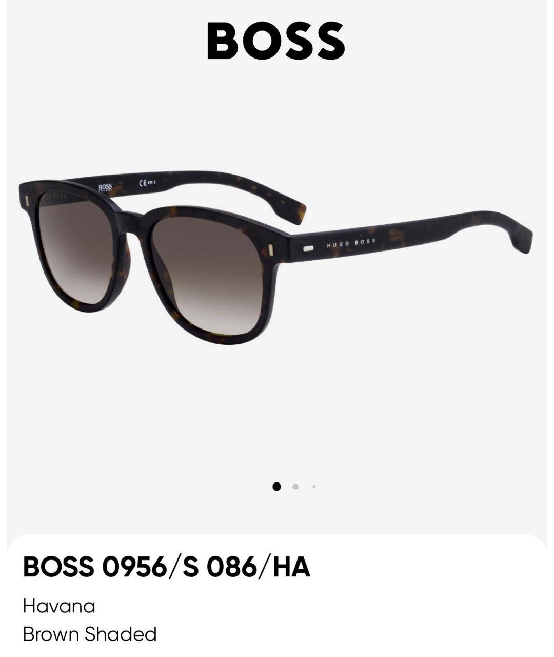 HUGO BOSS Коричневые пластиковые солнцезащитные очки, фото 2