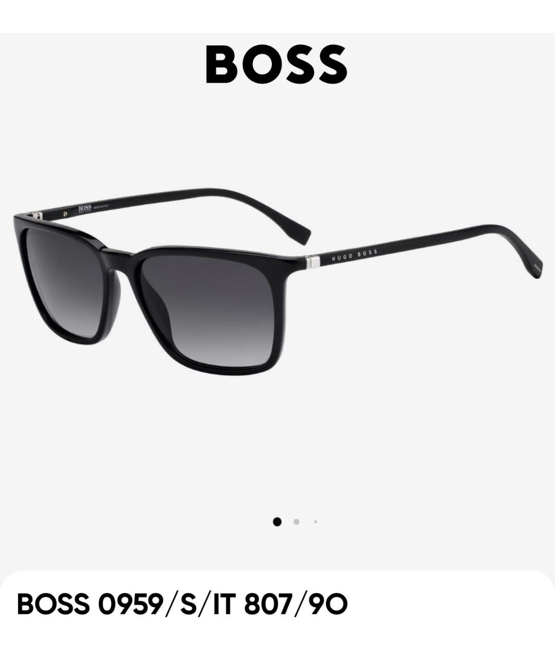 HUGO BOSS Черные пластиковые солнцезащитные очки, фото 7