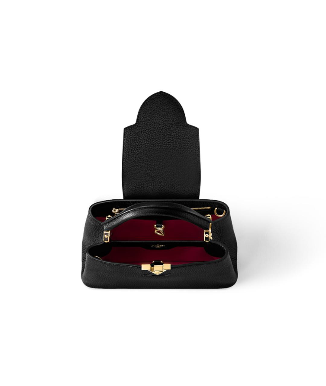 LOUIS VUITTON Черная кожаная сумка через плечо, фото 4