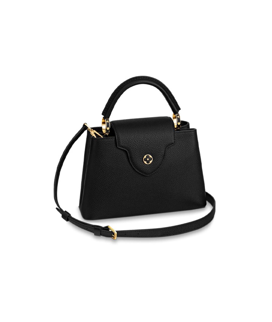 LOUIS VUITTON Черная кожаная сумка через плечо, фото 5