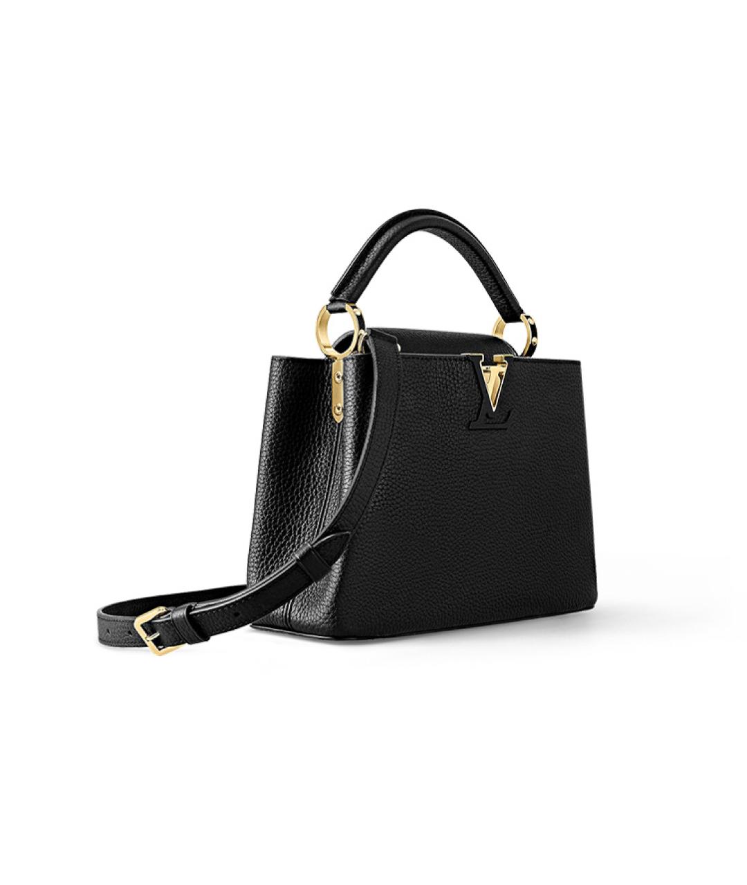 LOUIS VUITTON Черная кожаная сумка через плечо, фото 2