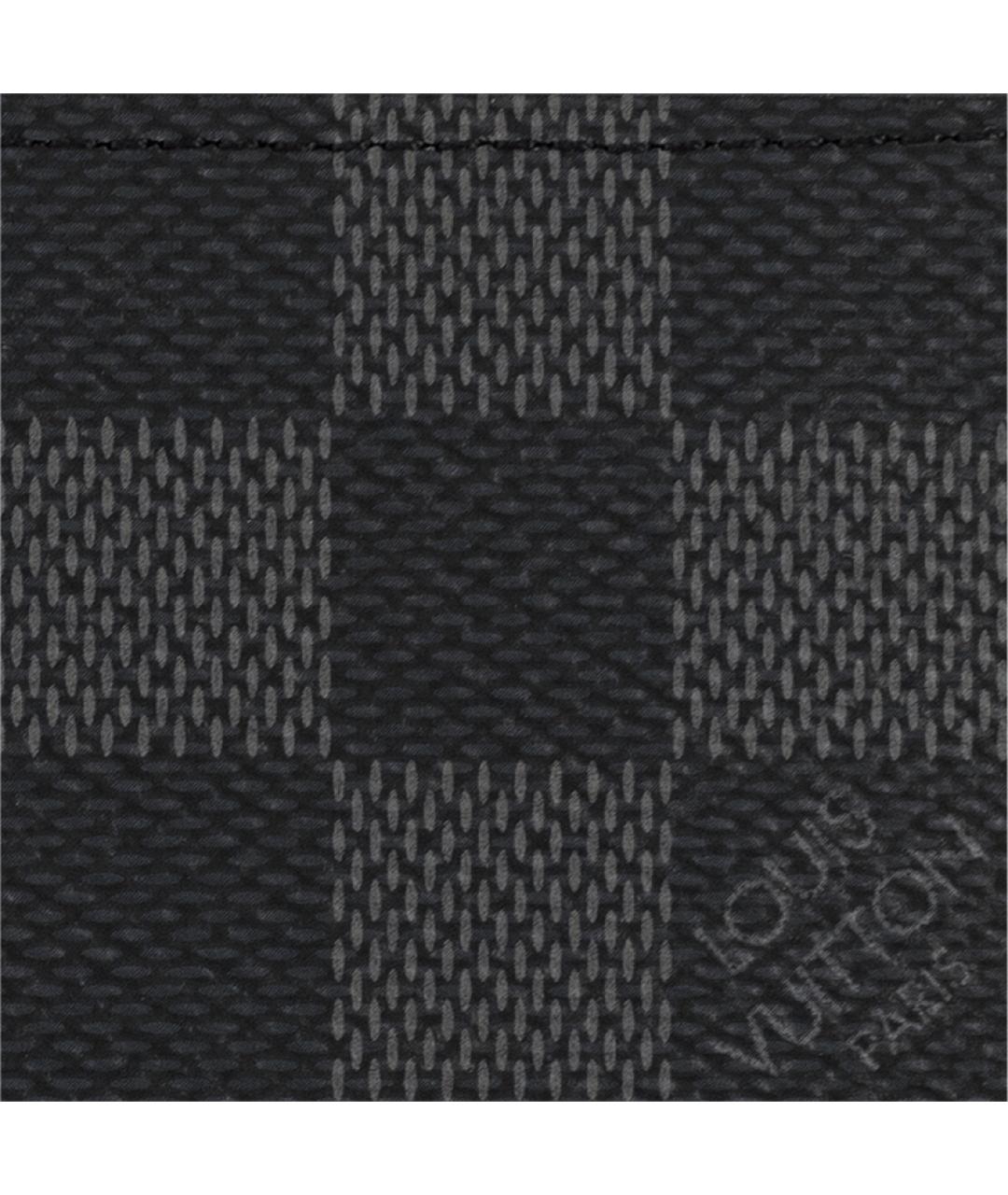 LOUIS VUITTON Черный кожаный кошелек, фото 6