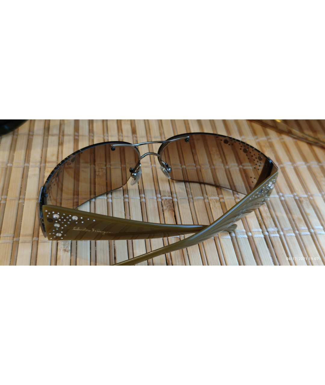 SALVATORE FERRAGAMO Мульти пластиковые солнцезащитные очки, фото 7