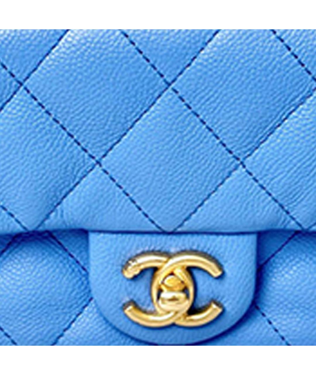CHANEL Голубая кожаная сумка через плечо, фото 2