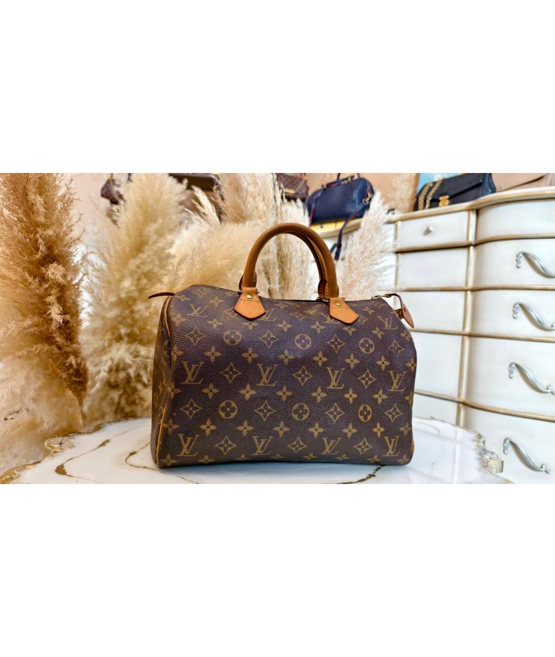 LOUIS VUITTON Коричневая сумка с короткими ручками, фото 2