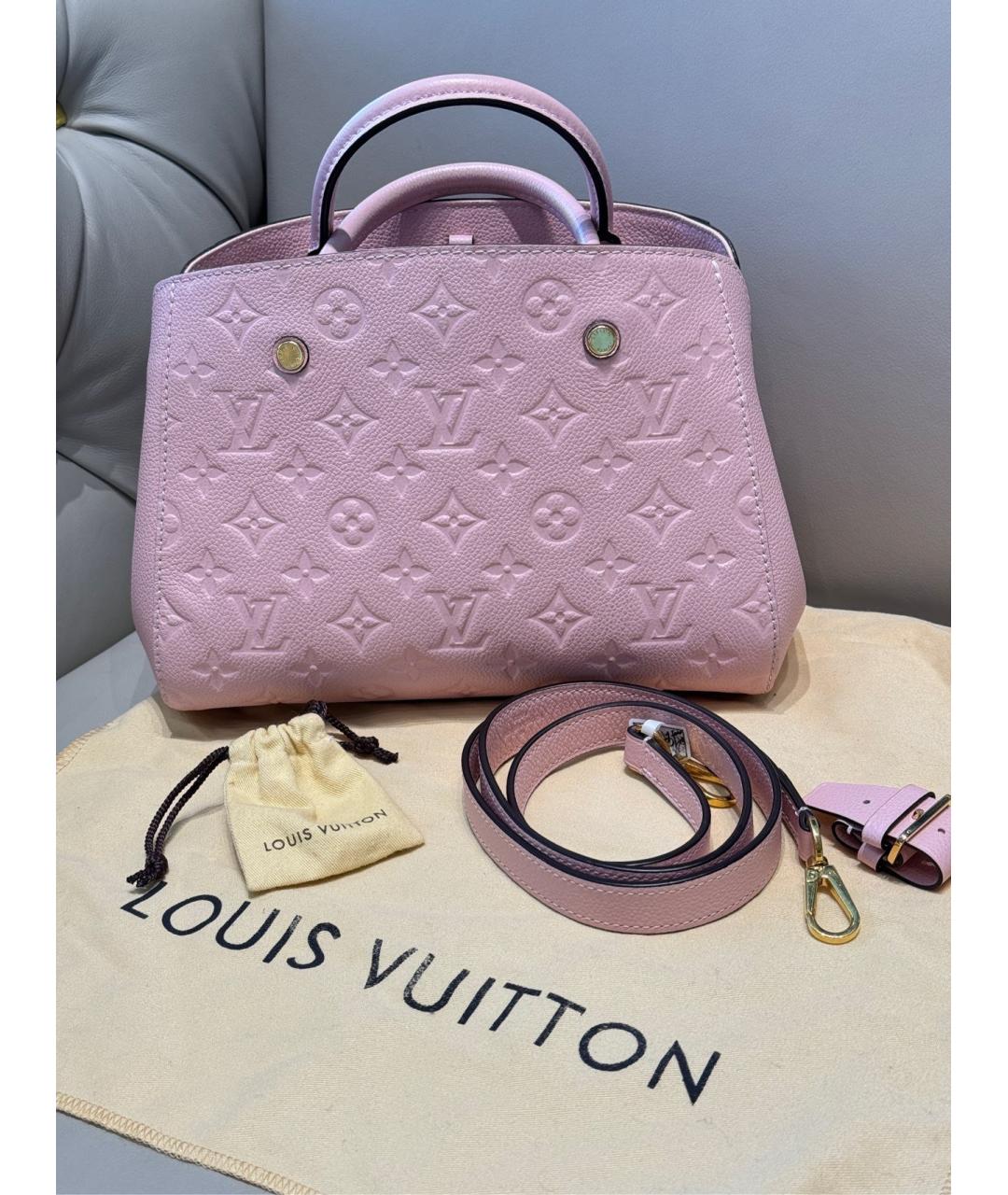 LOUIS VUITTON Розовая кожаная сумка с короткими ручками, фото 8