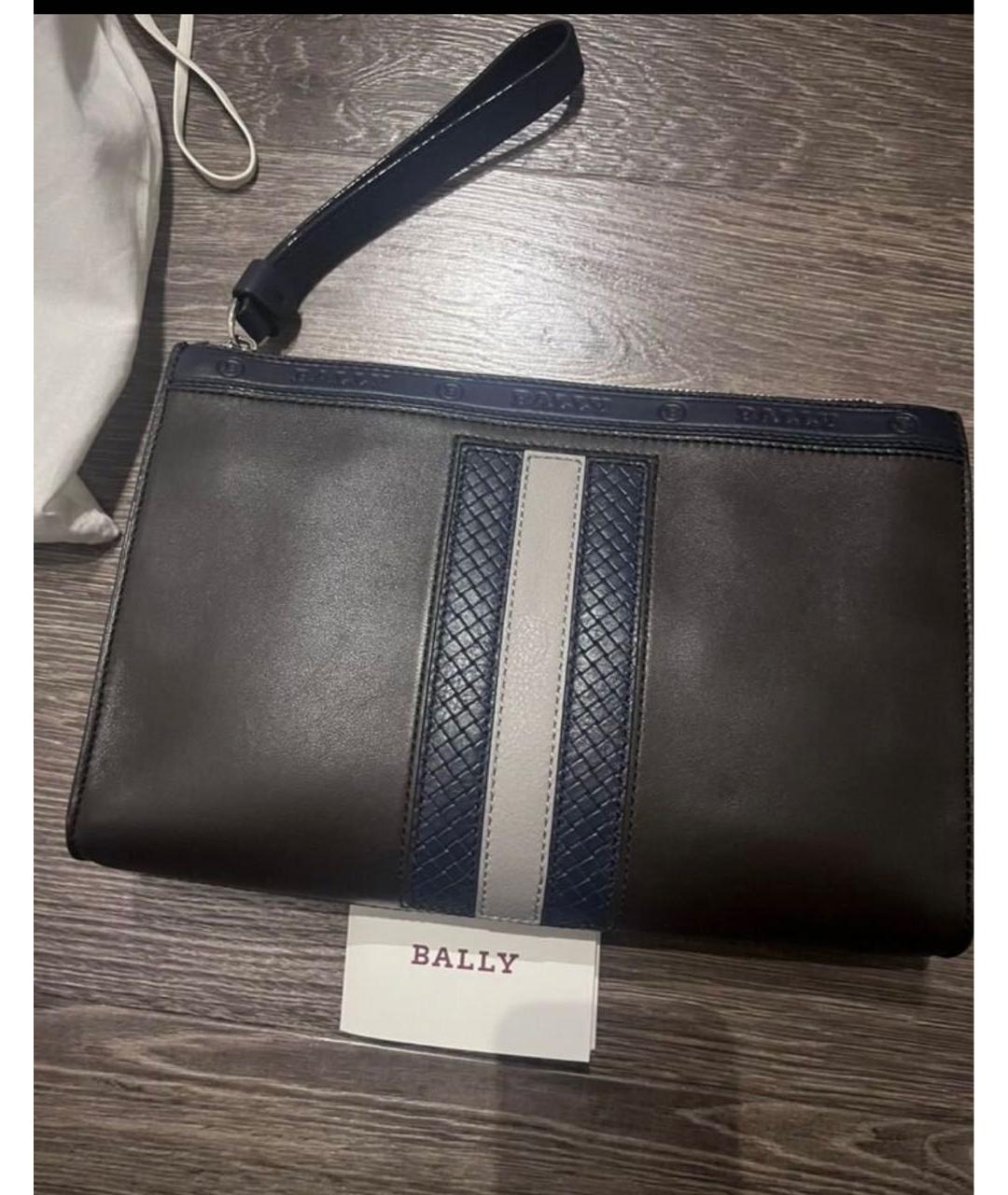 BALLY Коричневая кожаная барсетка, фото 7