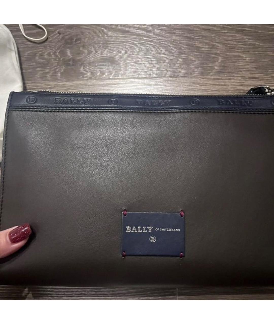 BALLY Коричневая кожаная барсетка, фото 2