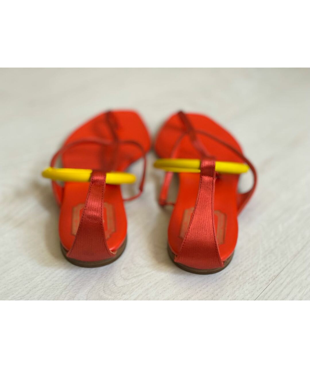CHRISTIAN DIOR PRE-OWNED Оранжевое текстильные сандалии, фото 4