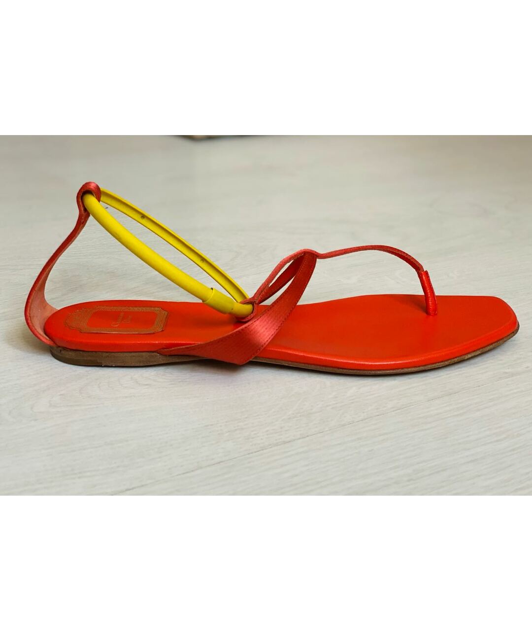 CHRISTIAN DIOR PRE-OWNED Оранжевое текстильные сандалии, фото 9