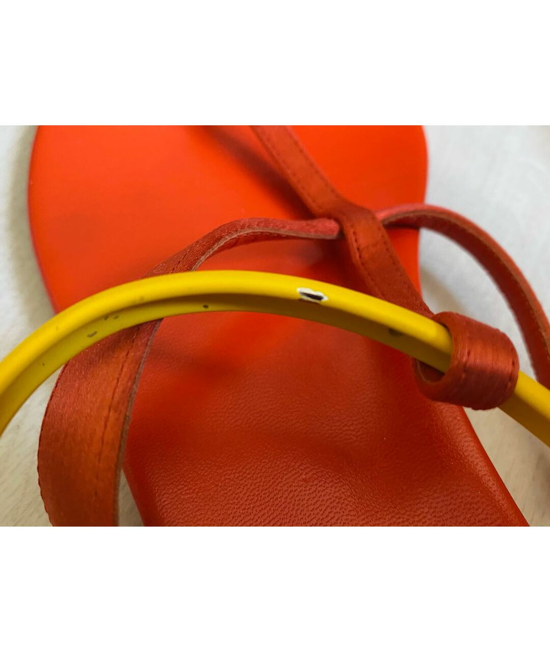 CHRISTIAN DIOR PRE-OWNED Оранжевое текстильные сандалии, фото 8