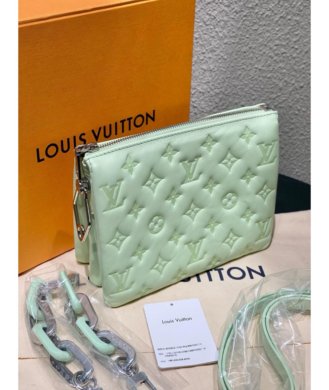 LOUIS VUITTON Зеленая кожаная сумка через плечо, фото 3