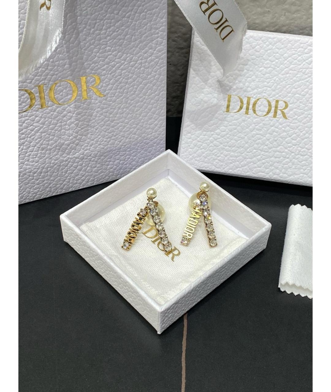 CHRISTIAN DIOR Белые серьги, фото 4