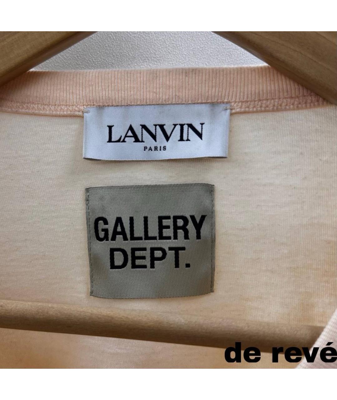 LANVIN Коралловая хлопковая футболка, фото 4