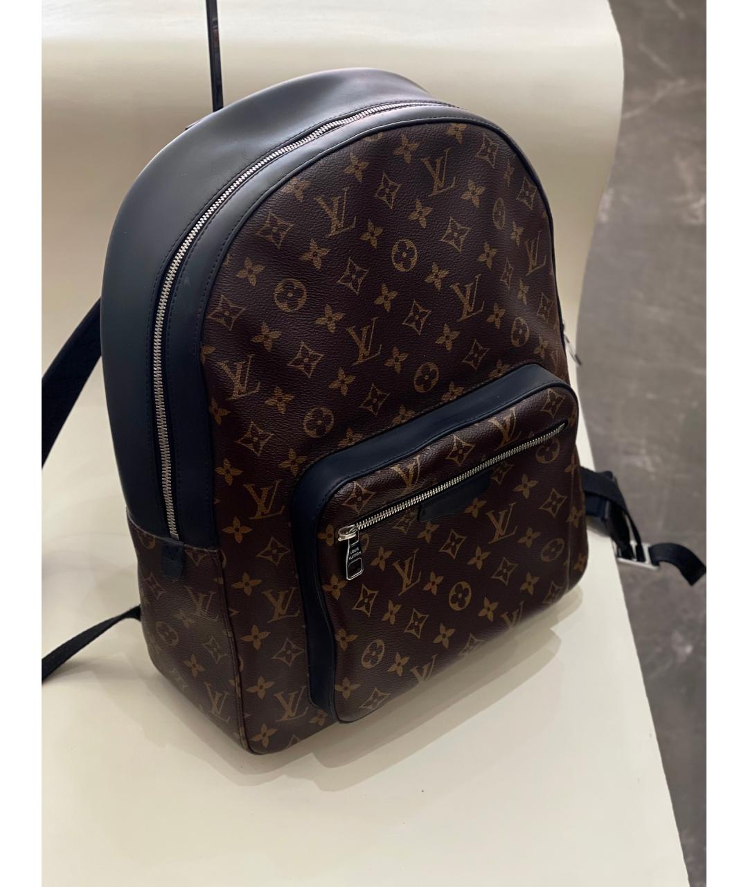 LOUIS VUITTON Черный кожаный рюкзак, фото 7