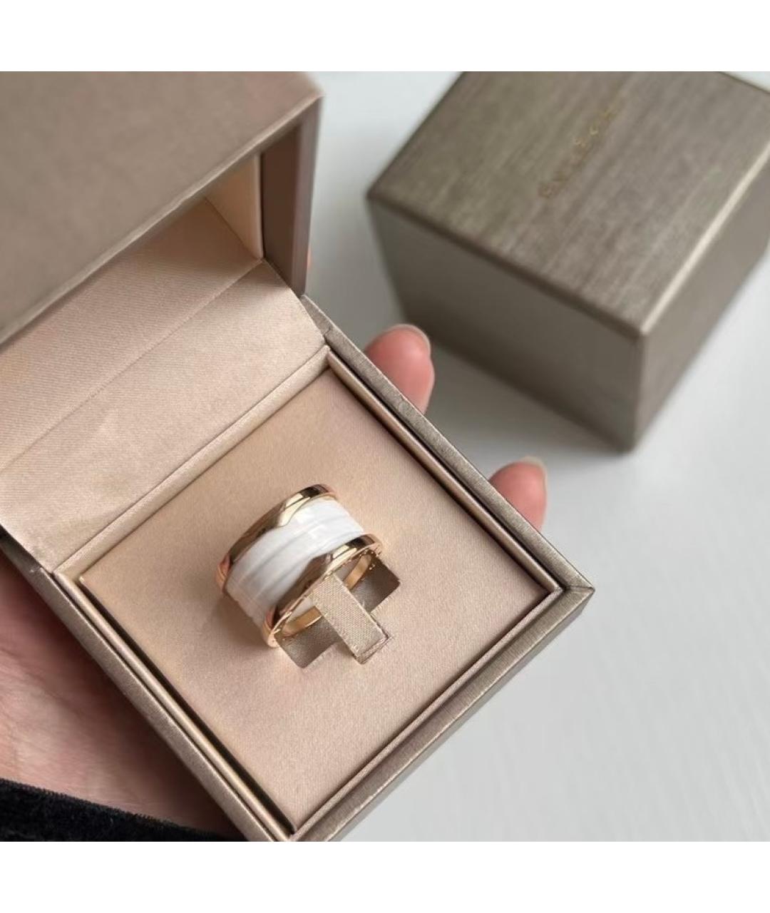 BVLGARI Белое кольцо из розового золота, фото 4
