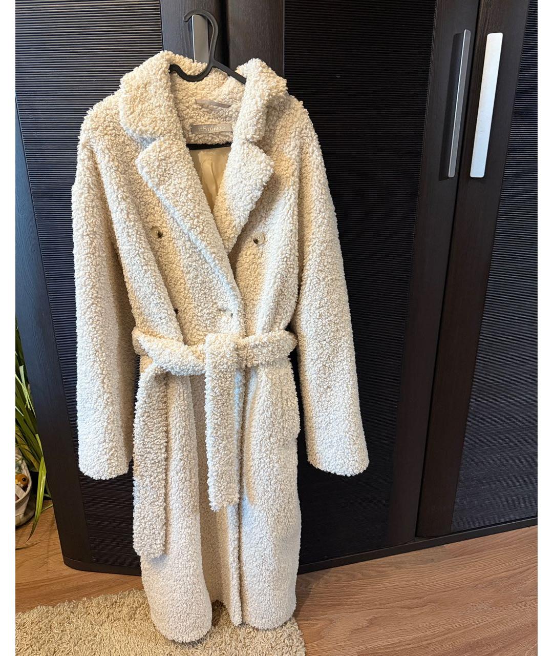 12 STOREEZ Бежевая полиэстеровая шуба, фото 6