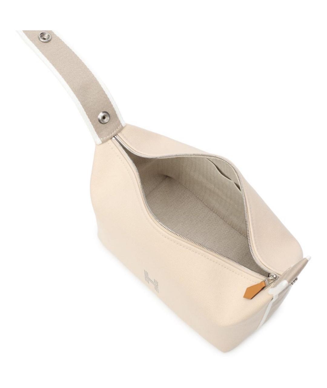 HERMES Бежевая хлопковая косметичка, фото 5