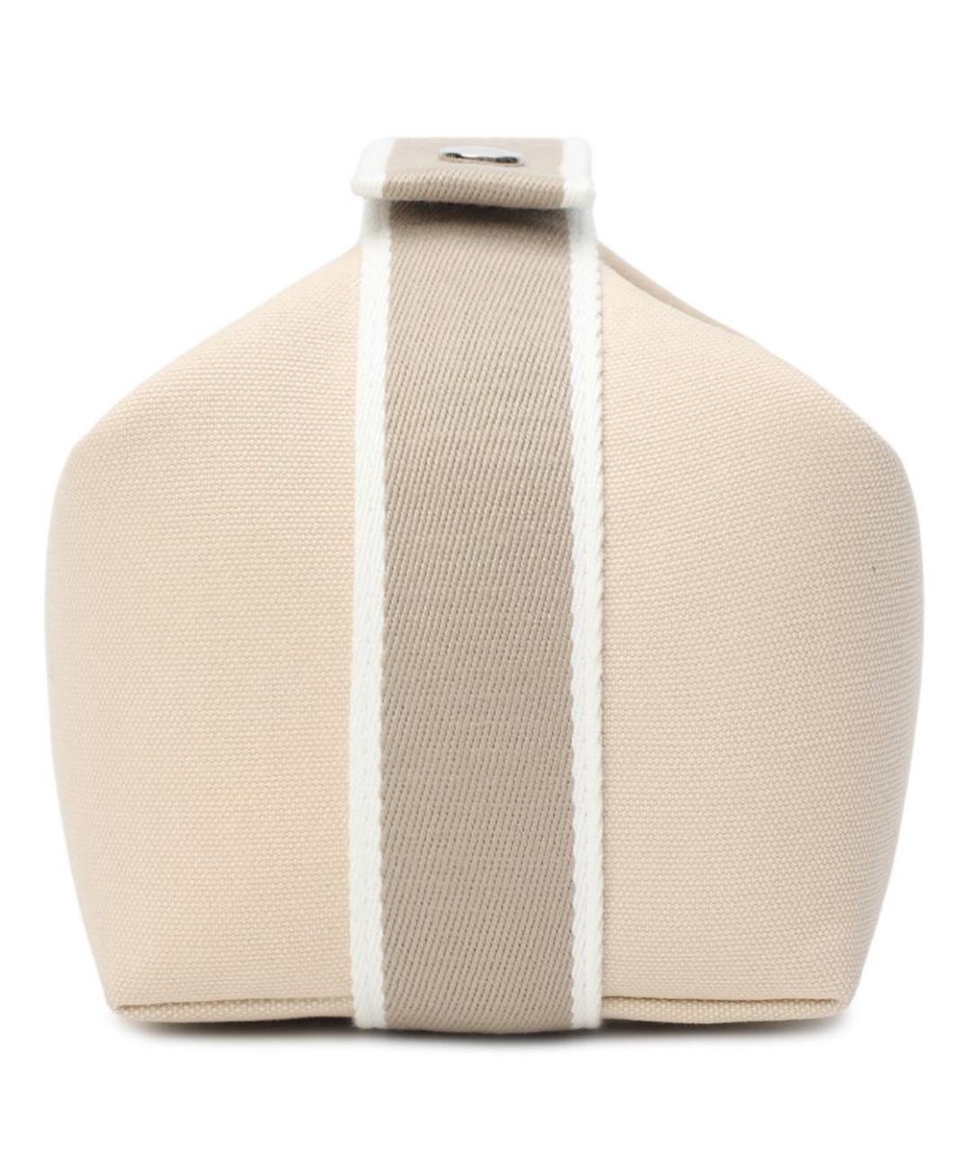 HERMES Бежевая хлопковая косметичка, фото 3