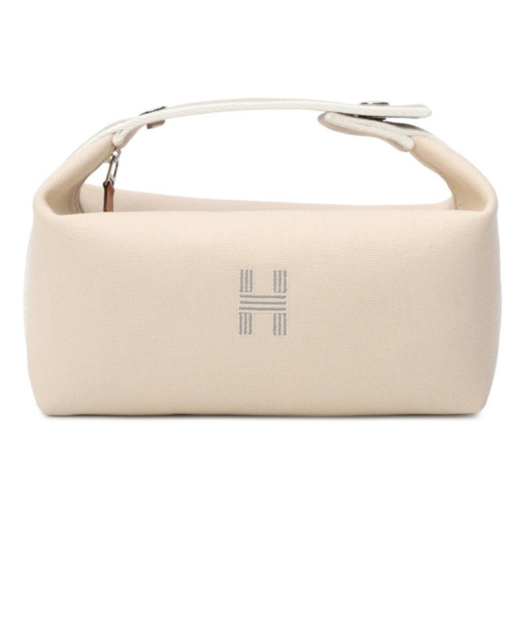 HERMES Бежевая хлопковая косметичка, фото 7