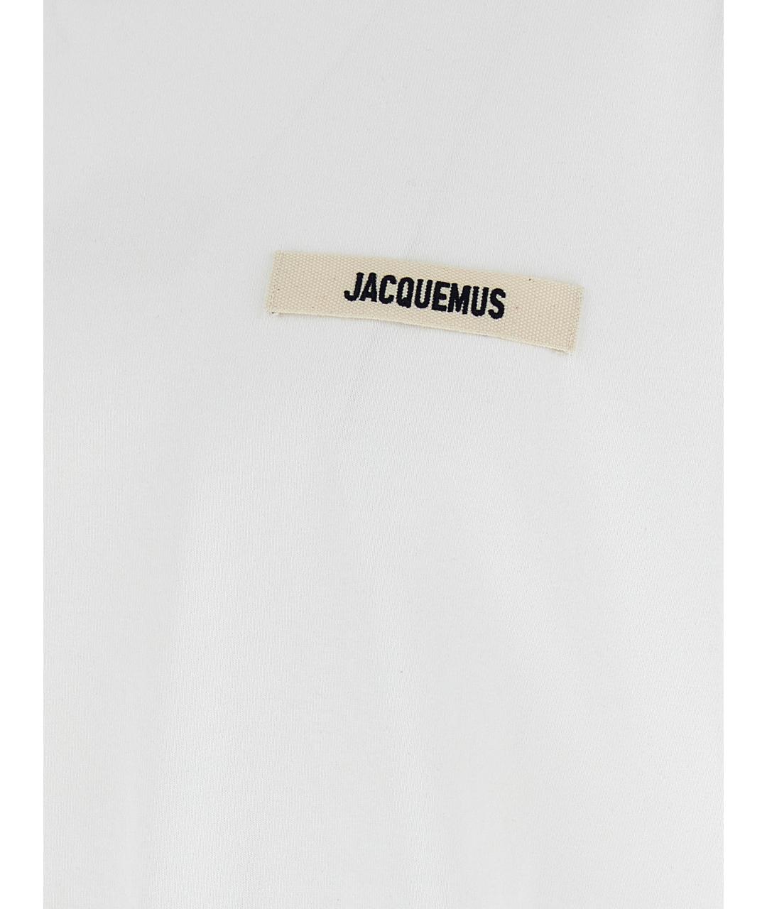 JACQUEMUS Белая хлопковая футболка, фото 4