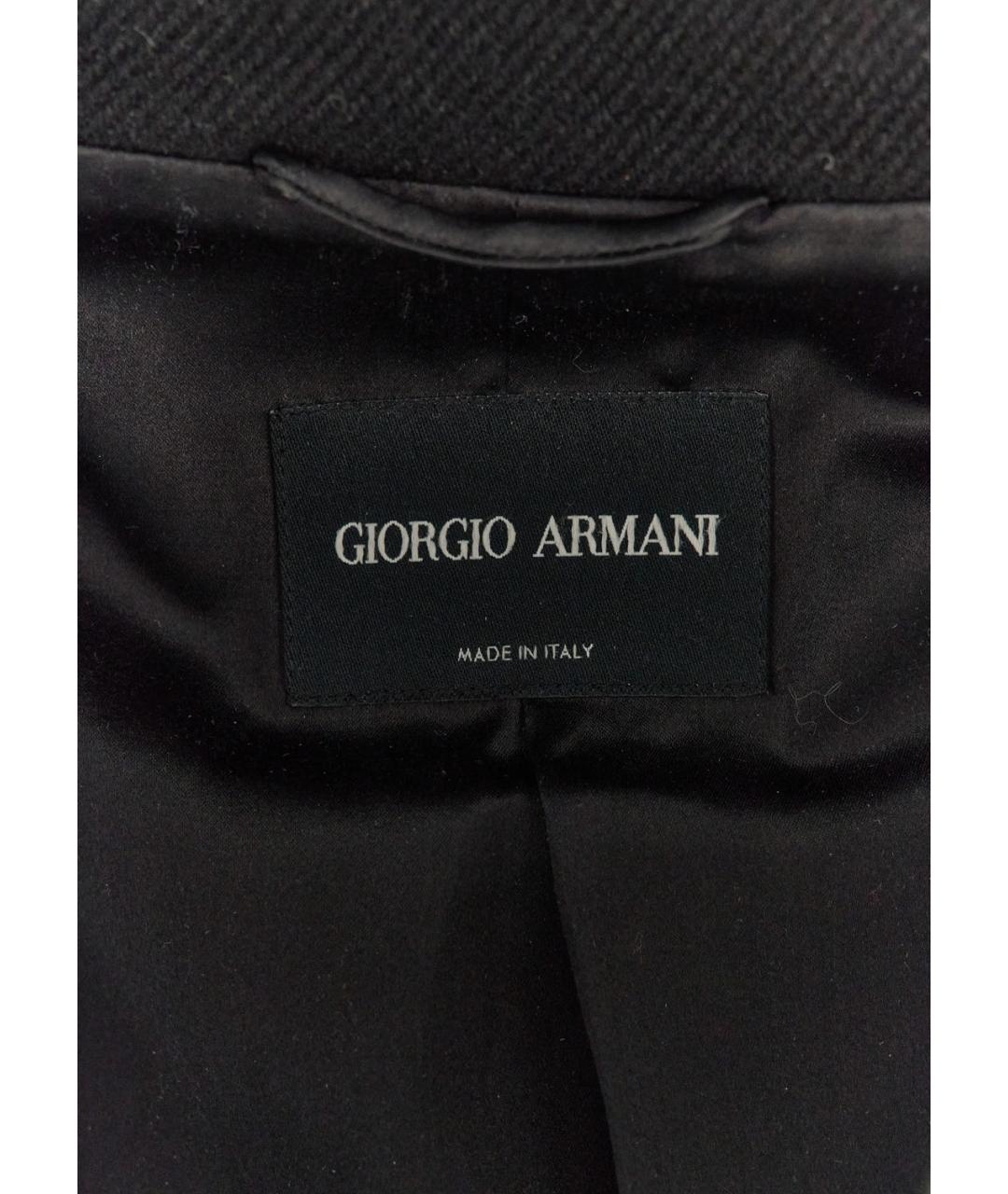 GIORGIO ARMANI Черное шерстяное пальто, фото 3