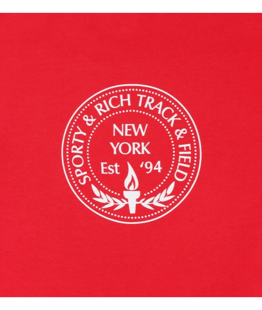 SPORTY AND RICH Красная хлопковая футболка, фото 4