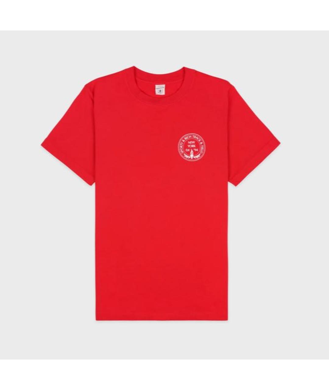 SPORTY AND RICH Красная хлопковая футболка, фото 2