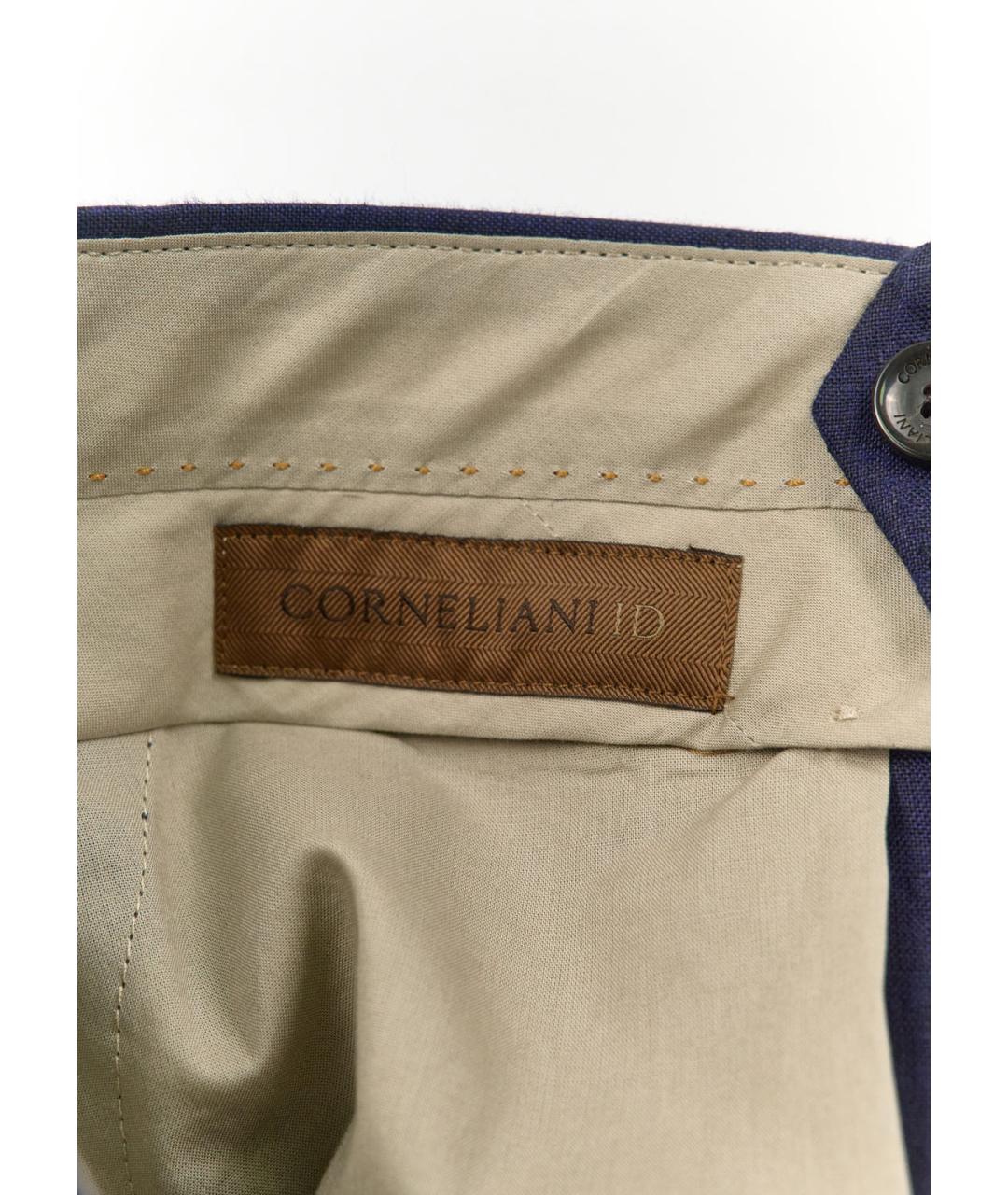 CORNELIANI Синие льняные повседневные брюки, фото 3