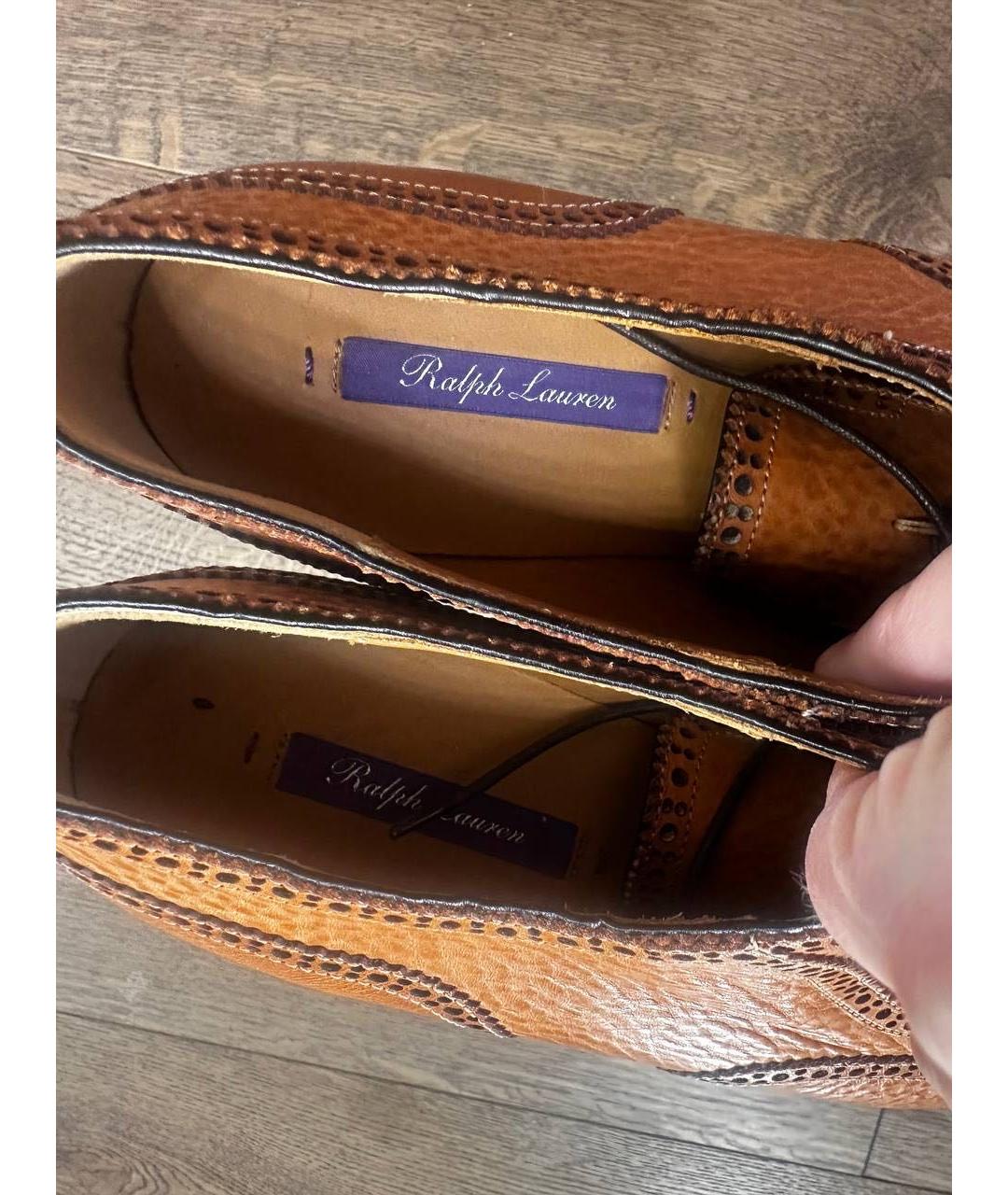 RALPH LAUREN Коричневые кожаные брогги и оксфорды, фото 7