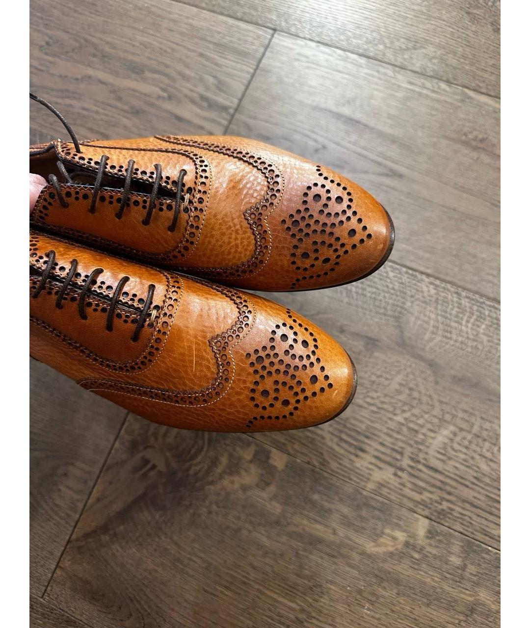 RALPH LAUREN Коричневые кожаные брогги и оксфорды, фото 5