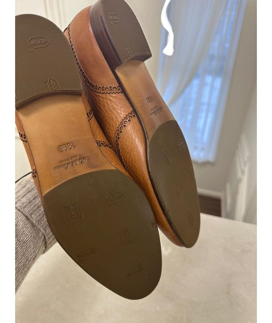 RALPH LAUREN Коричневые кожаные брогги и оксфорды, фото 4