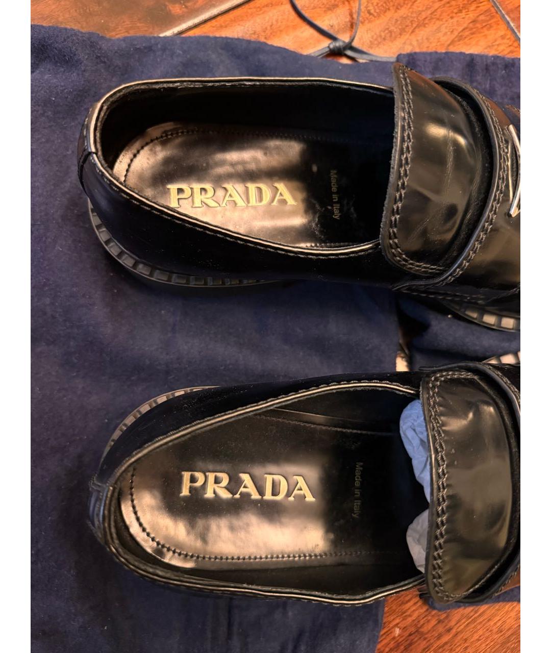 PRADA Черные кожаные лоферы, фото 3