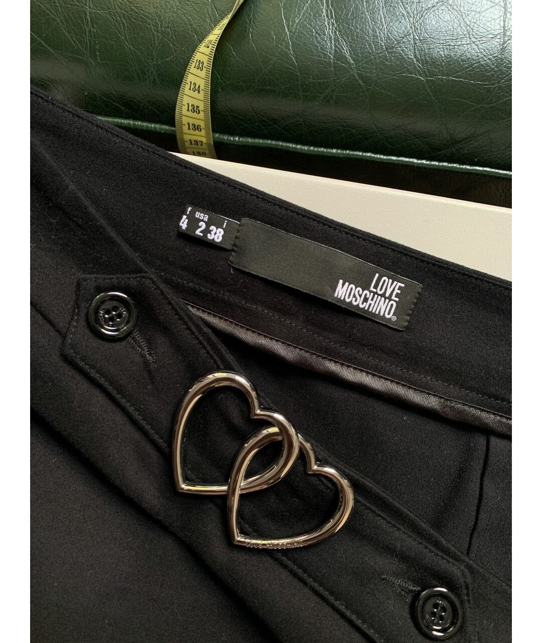 LOVE MOSCHINO Черная полиэстеровая юбка мини, фото 5