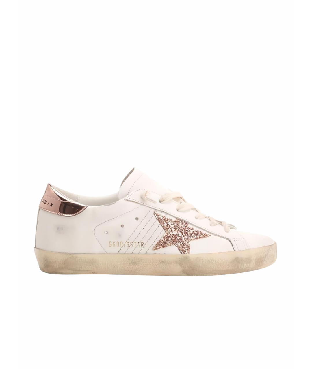 GOLDEN GOOSE DELUXE BRAND Розовые кожаные кеды, фото 1