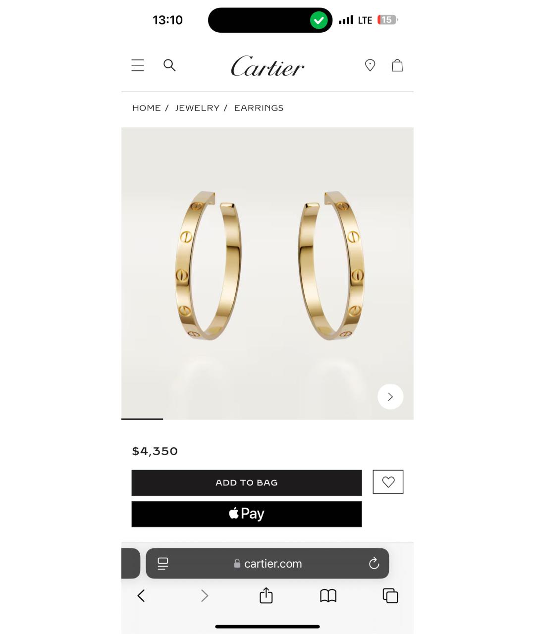 CARTIER Золотые серьги из желтого золота, фото 5