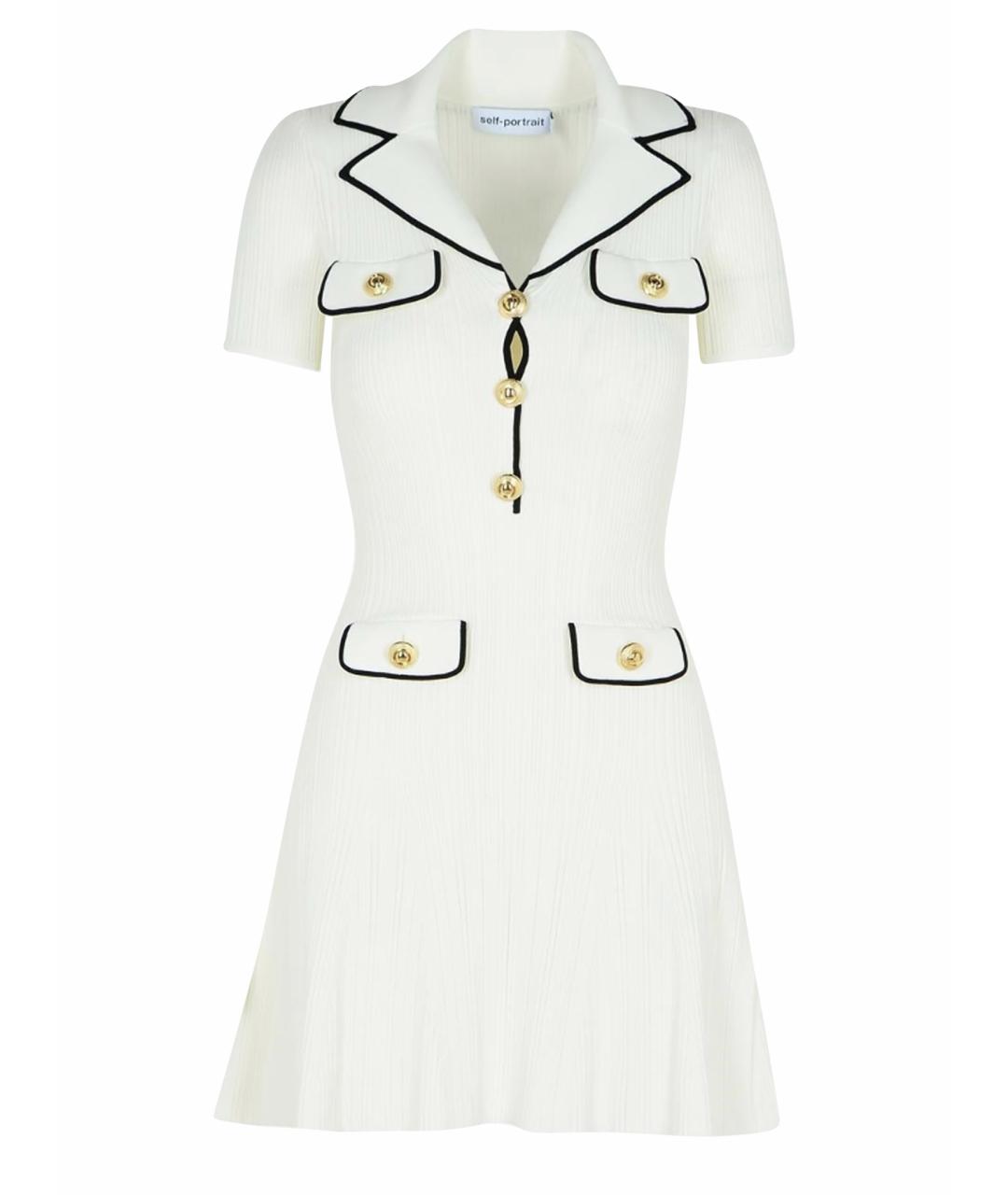 SELF-PORTRAIT Белое вискозное платье, фото 1
