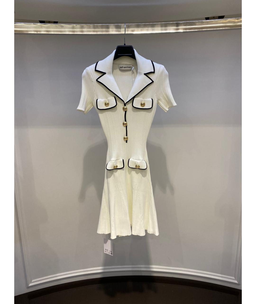 SELF-PORTRAIT Белое вискозное платье, фото 2