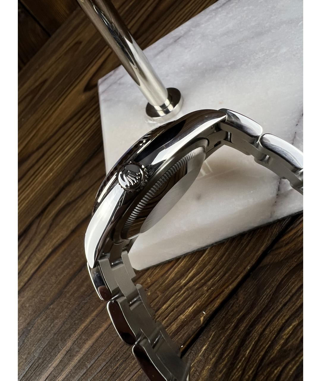 ROLEX Темно-синие часы из белого золота, фото 4