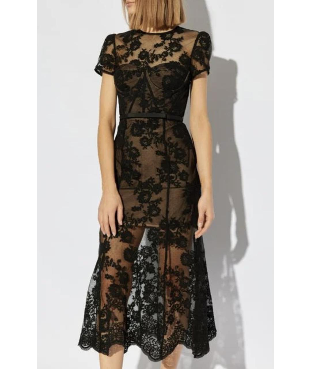 SELF-PORTRAIT Черное полиэстеровое платье, фото 2