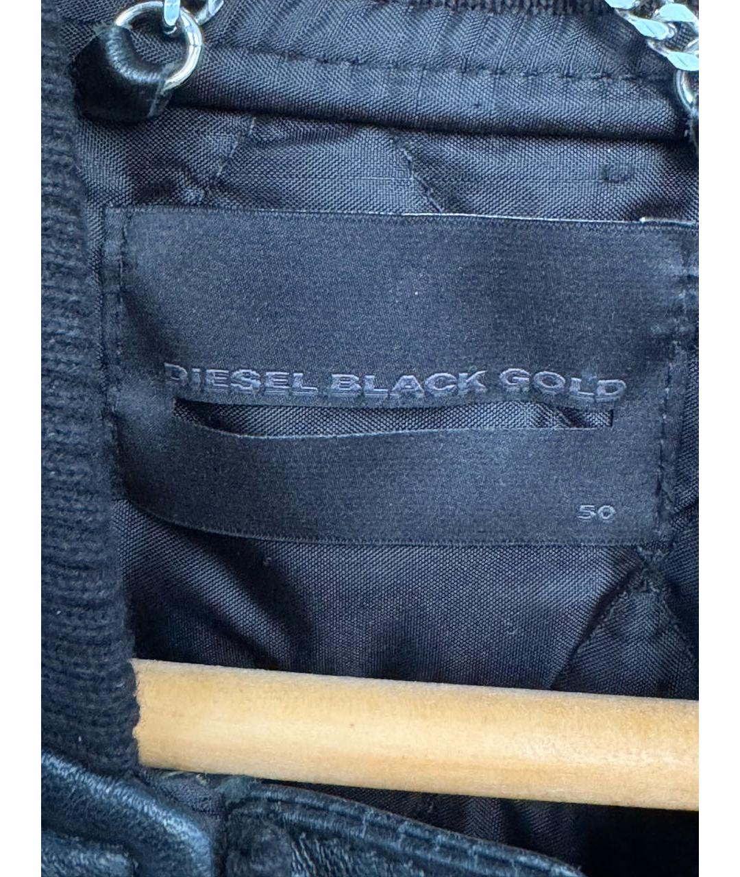 DIESEL BLACK GOLD Черная кожаная куртка, фото 3