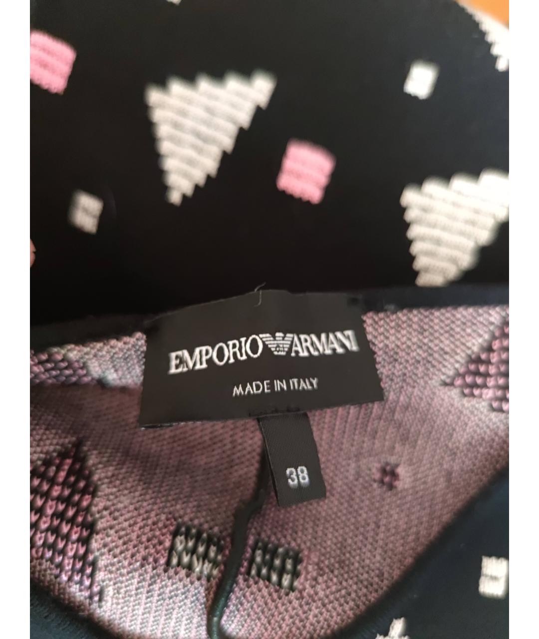 EMPORIO ARMANI Черное вискозное повседневное платье, фото 3