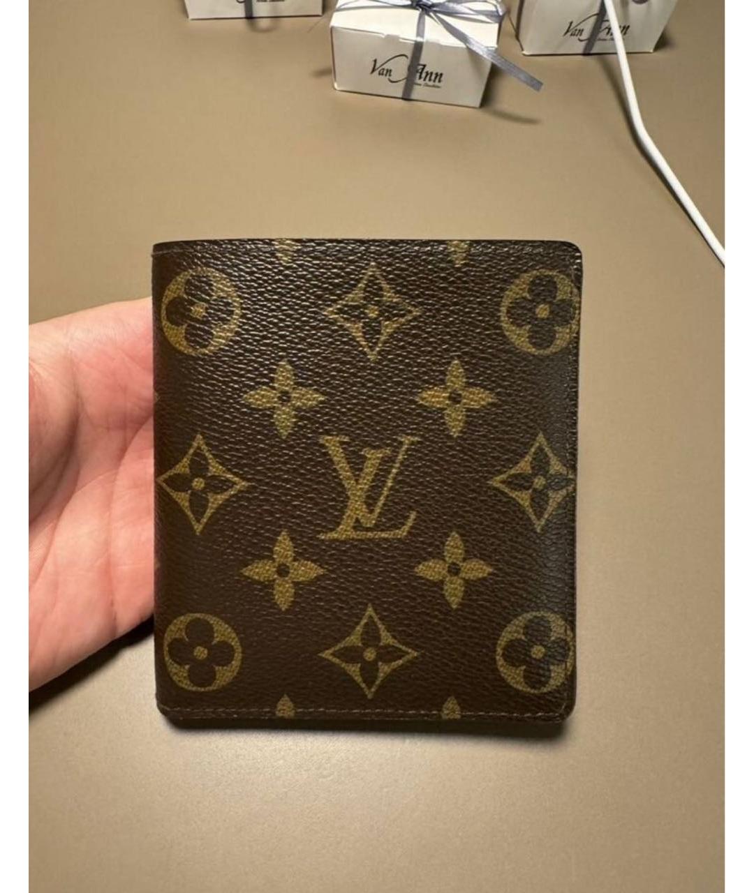 LOUIS VUITTON Коричневый кошелек из искусственной кожи, фото 4