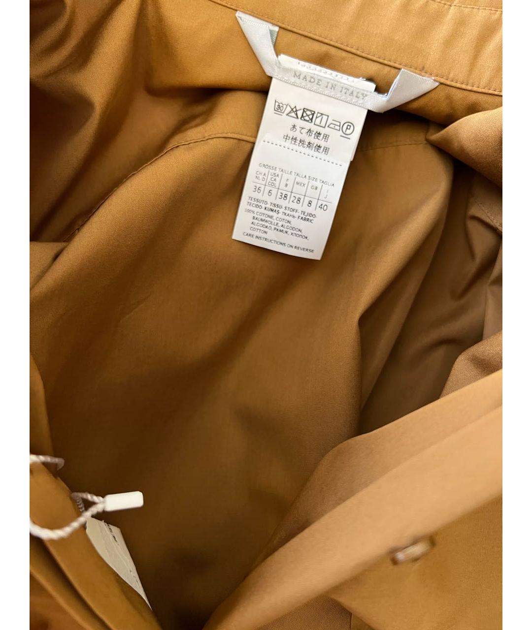 MAX MARA Коричневое хлопковое повседневное платье, фото 3