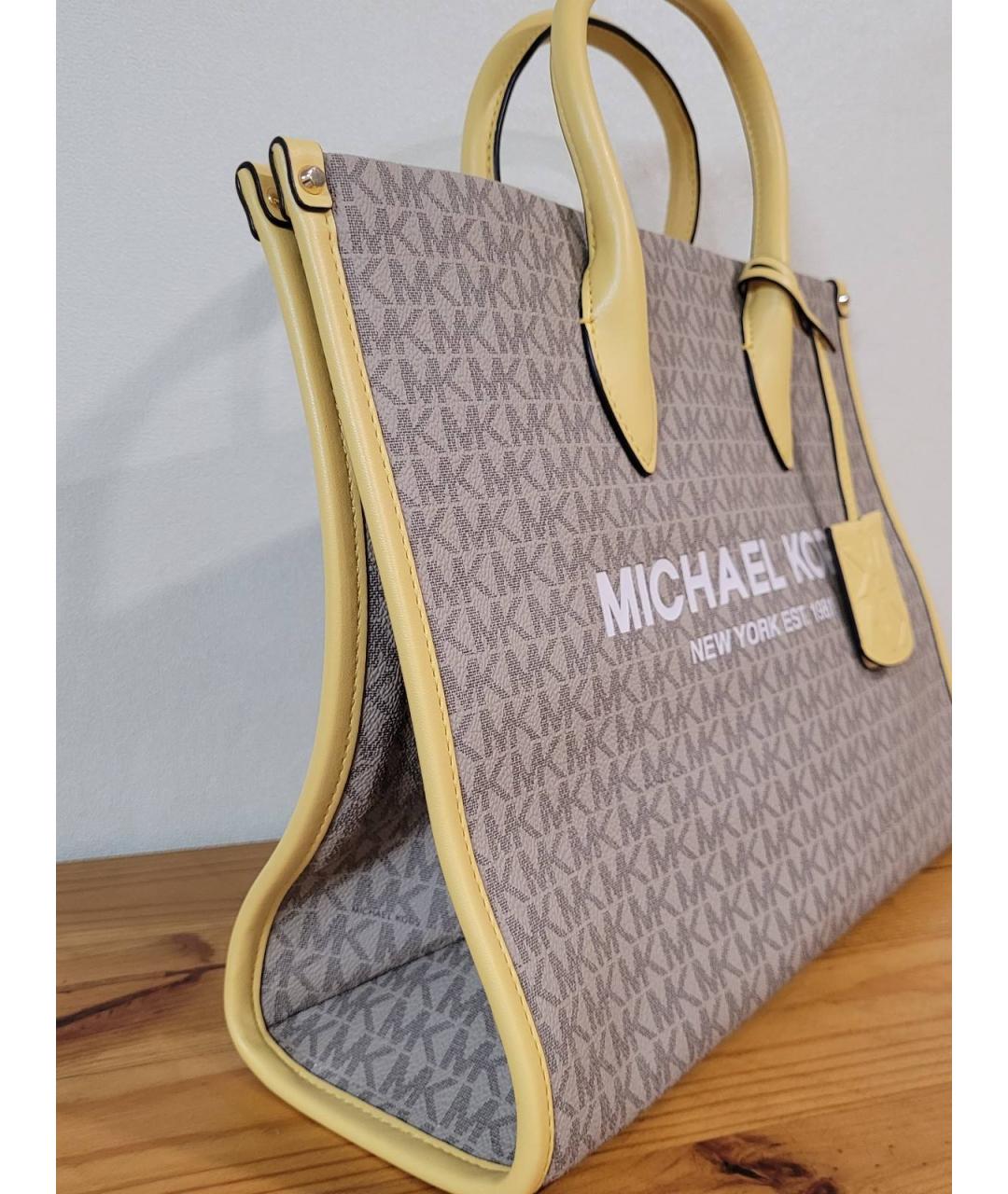 MICHAEL KORS Бежевая сумка тоут из искусственной кожи, фото 2