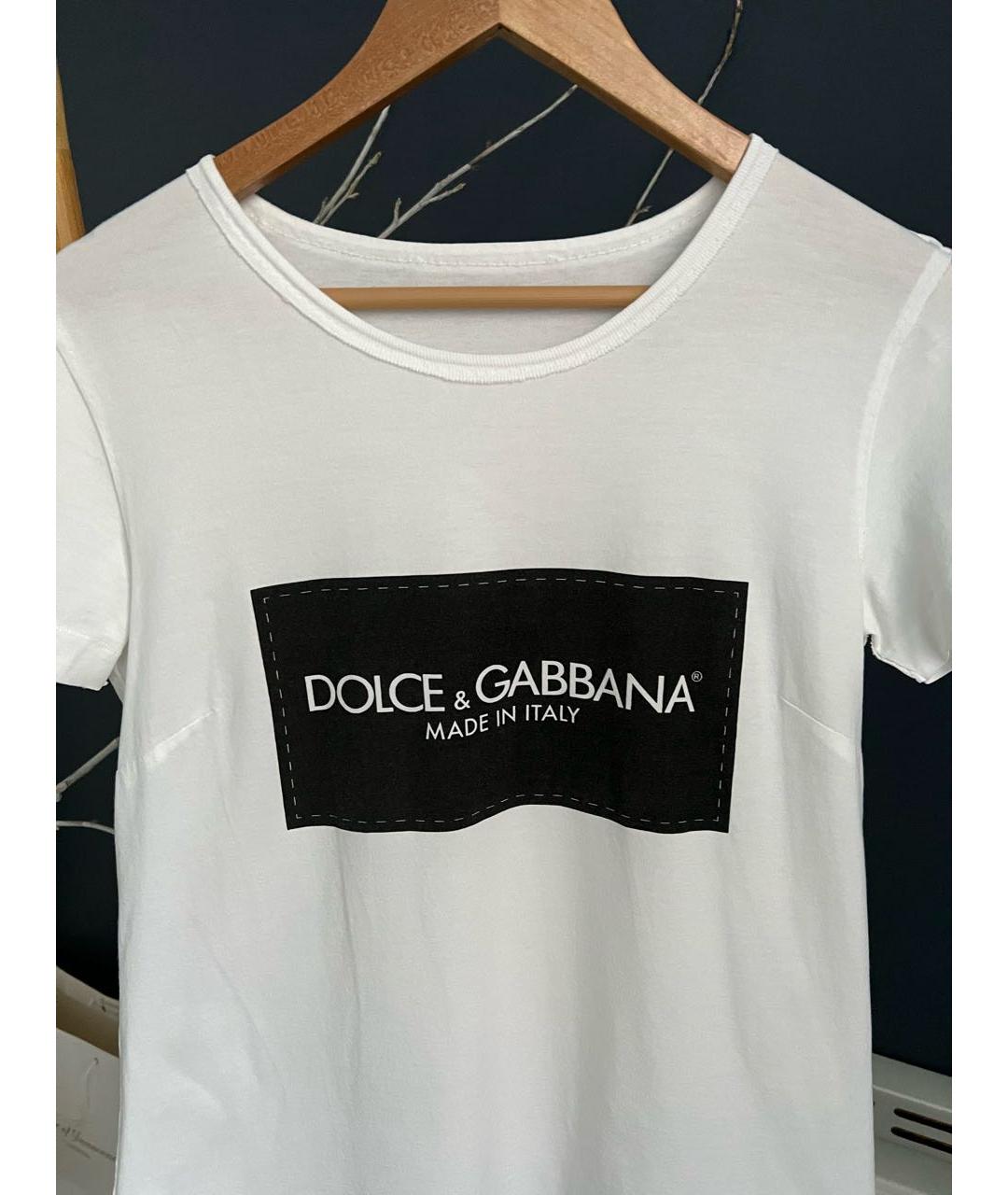 DOLCE&GABBANA Белая хлопковая футболка, фото 3