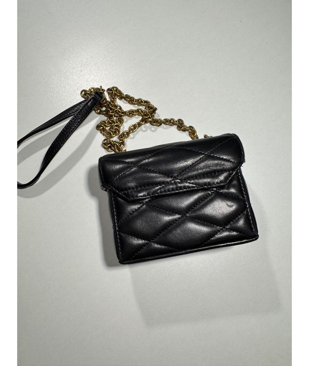 SAINT LAURENT Черная кожаная сумка через плечо, фото 2