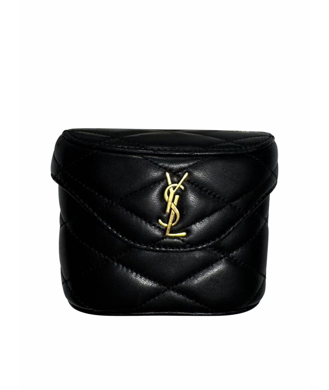 SAINT LAURENT Черная кожаная сумка через плечо, фото 1