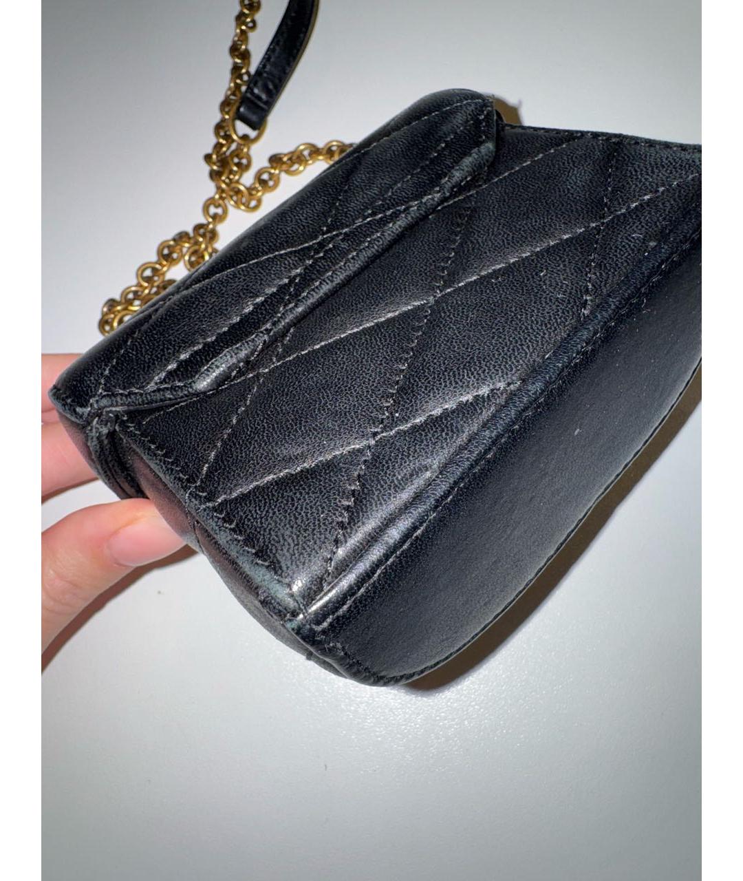 SAINT LAURENT Черная кожаная сумка через плечо, фото 8